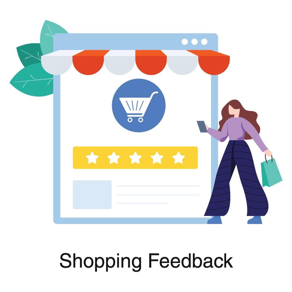 Shopping Feedbacks by Customers or Consumers Concept vector