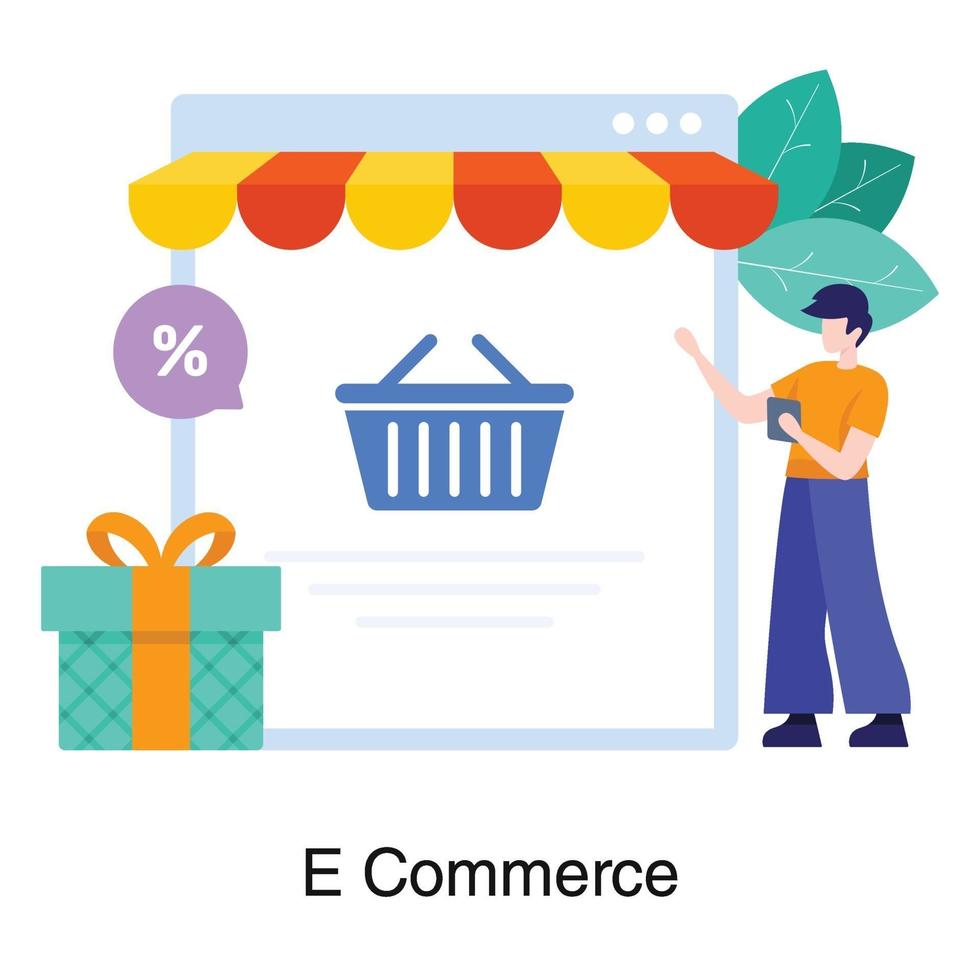 Ecommerce Website or Online Store Concept vector
