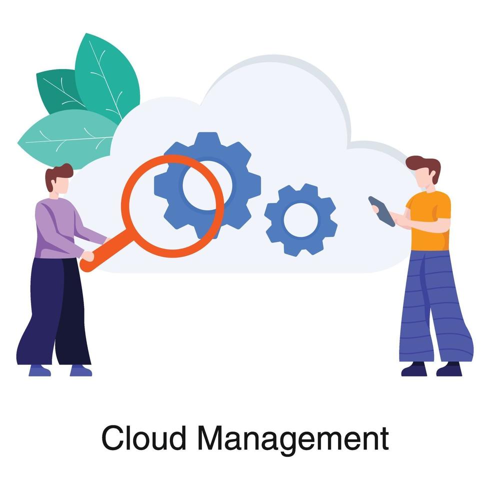 concepto de plataforma de gestión en la nube vector