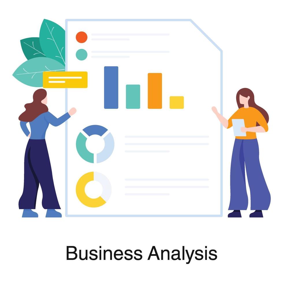 concepto de análisis e informes de negocios vector