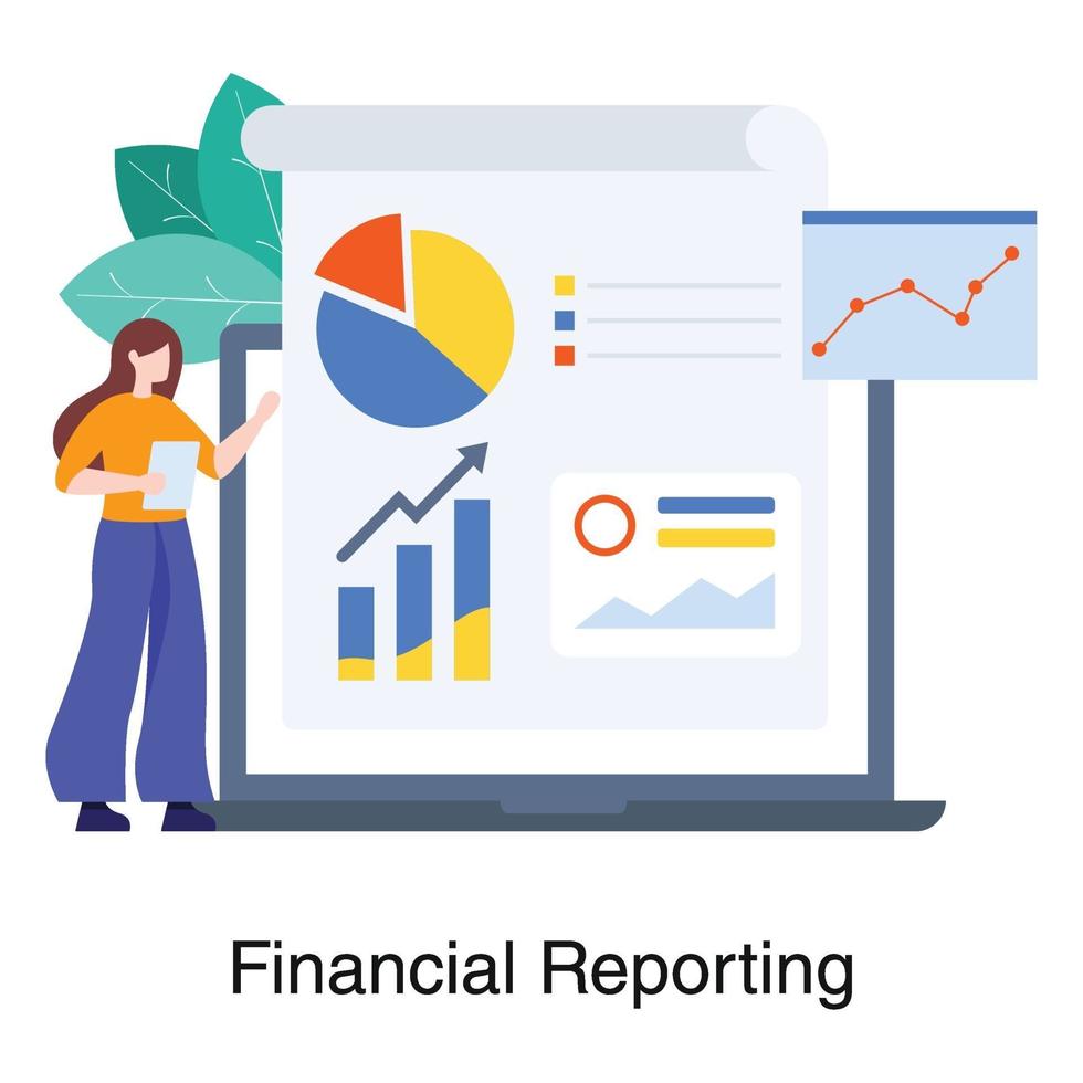 Online Financial Reporting Concept vector