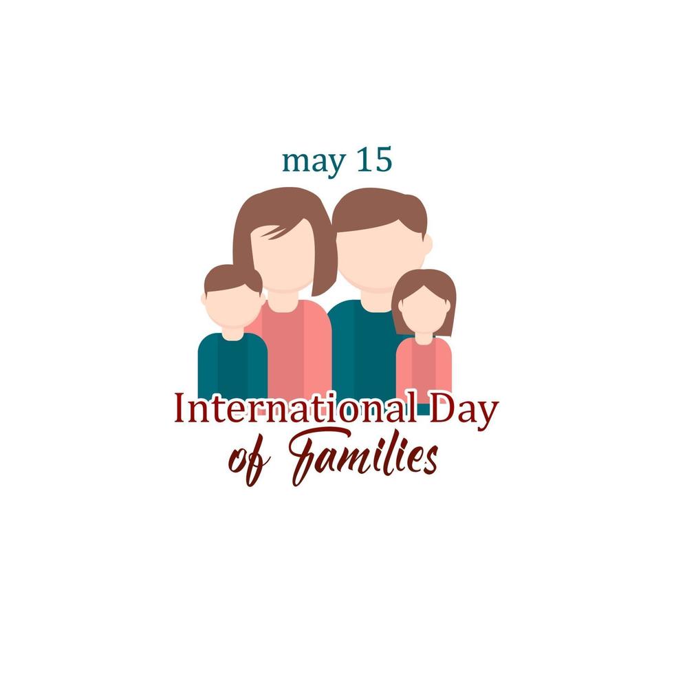 feliz día internacional de las familias logo vector template design illustration