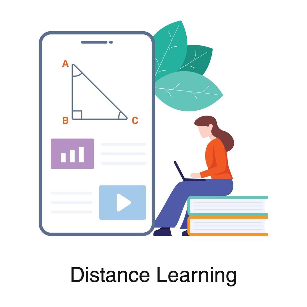 Distance Learning App Concept vector