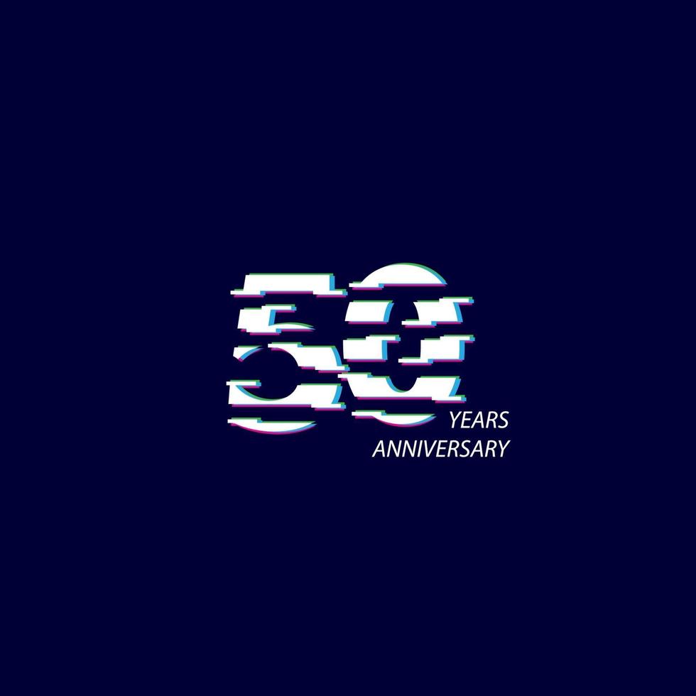 50 Years Anniversary Celebration Number Vector Template Design Illustration