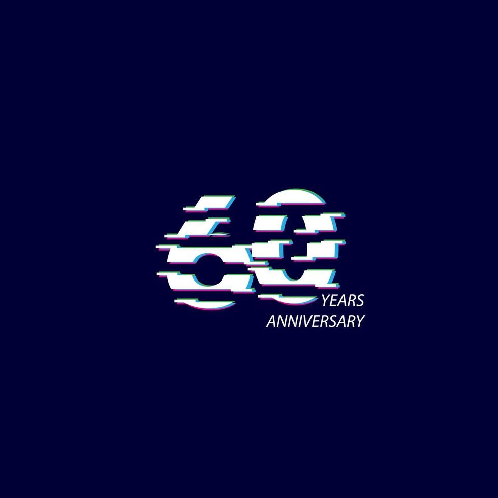 60 Years Anniversary Celebration Number Vector Template Design Illustration