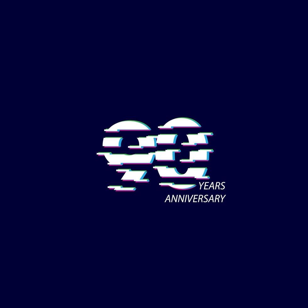 90 Years Anniversary Celebration Number Vector Template Design Illustration