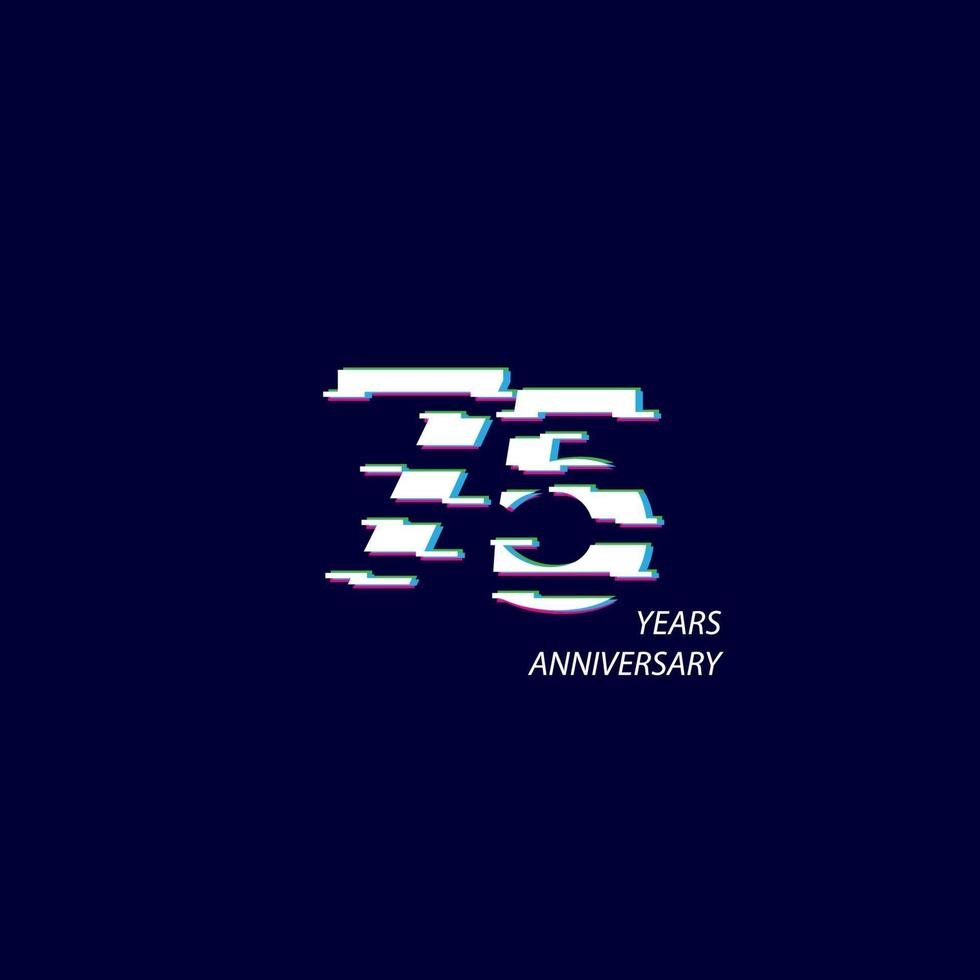 75 Years Anniversary Celebration Number Vector Template Design Illustration