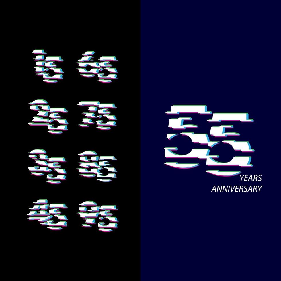 55 Years Anniversary Celebration Number Vector Template Design Illustration