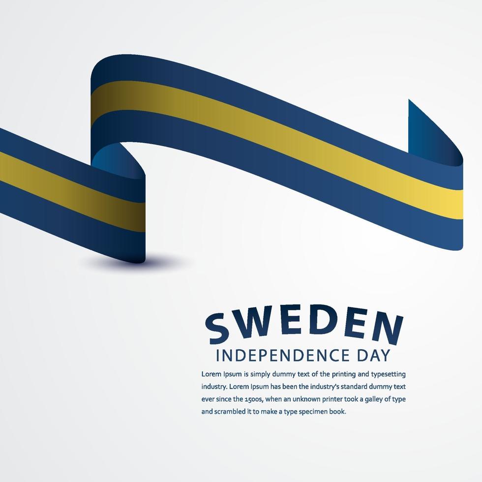 Feliz día de la independencia de Suecia celebración ilustración de diseño de plantilla de vector