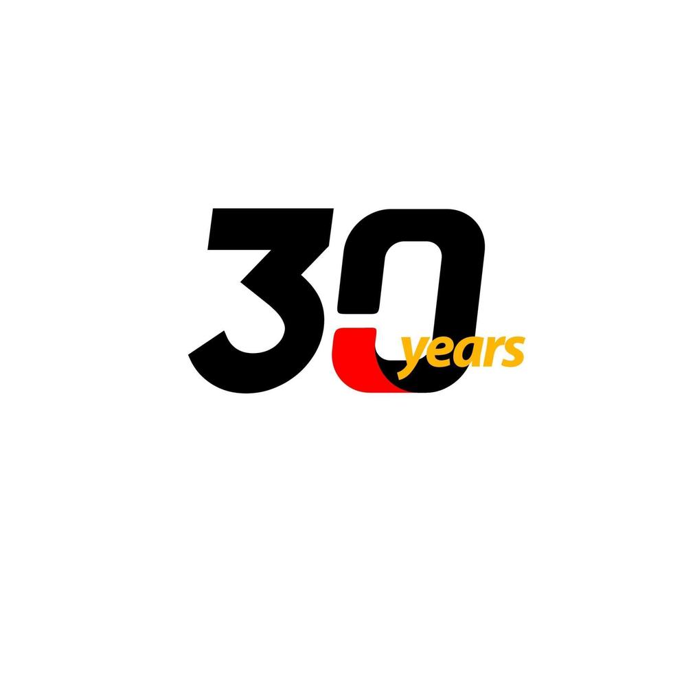 30 Years Anniversary Celebration Vector Template Design Illustration