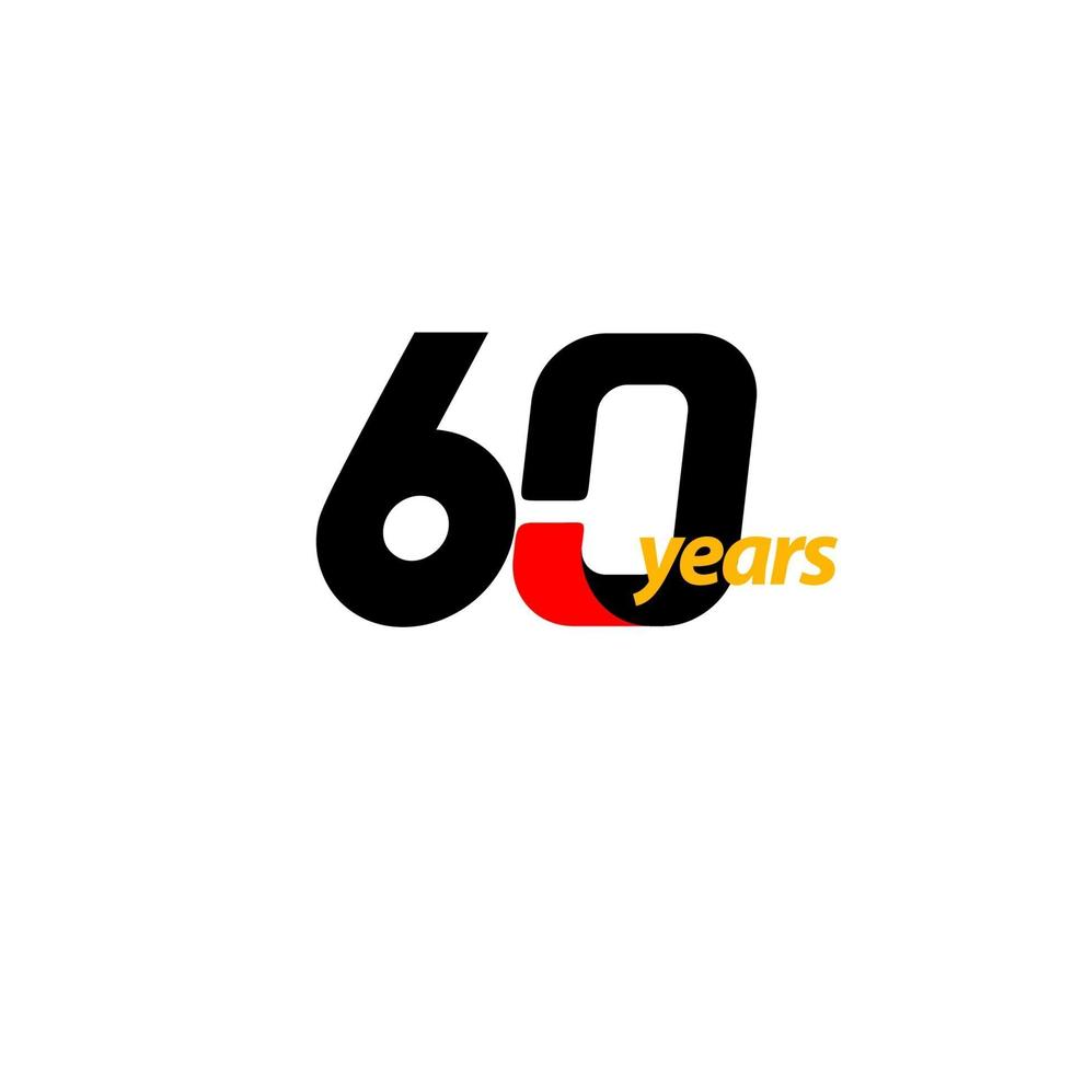60 Years Anniversary Celebration Vector Template Design Illustration