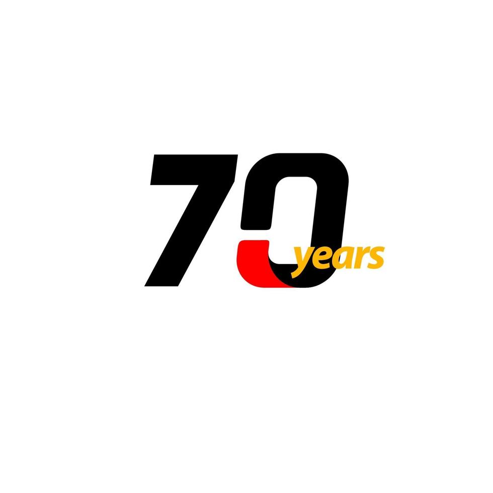70 Years Anniversary Celebration Vector Template Design Illustration