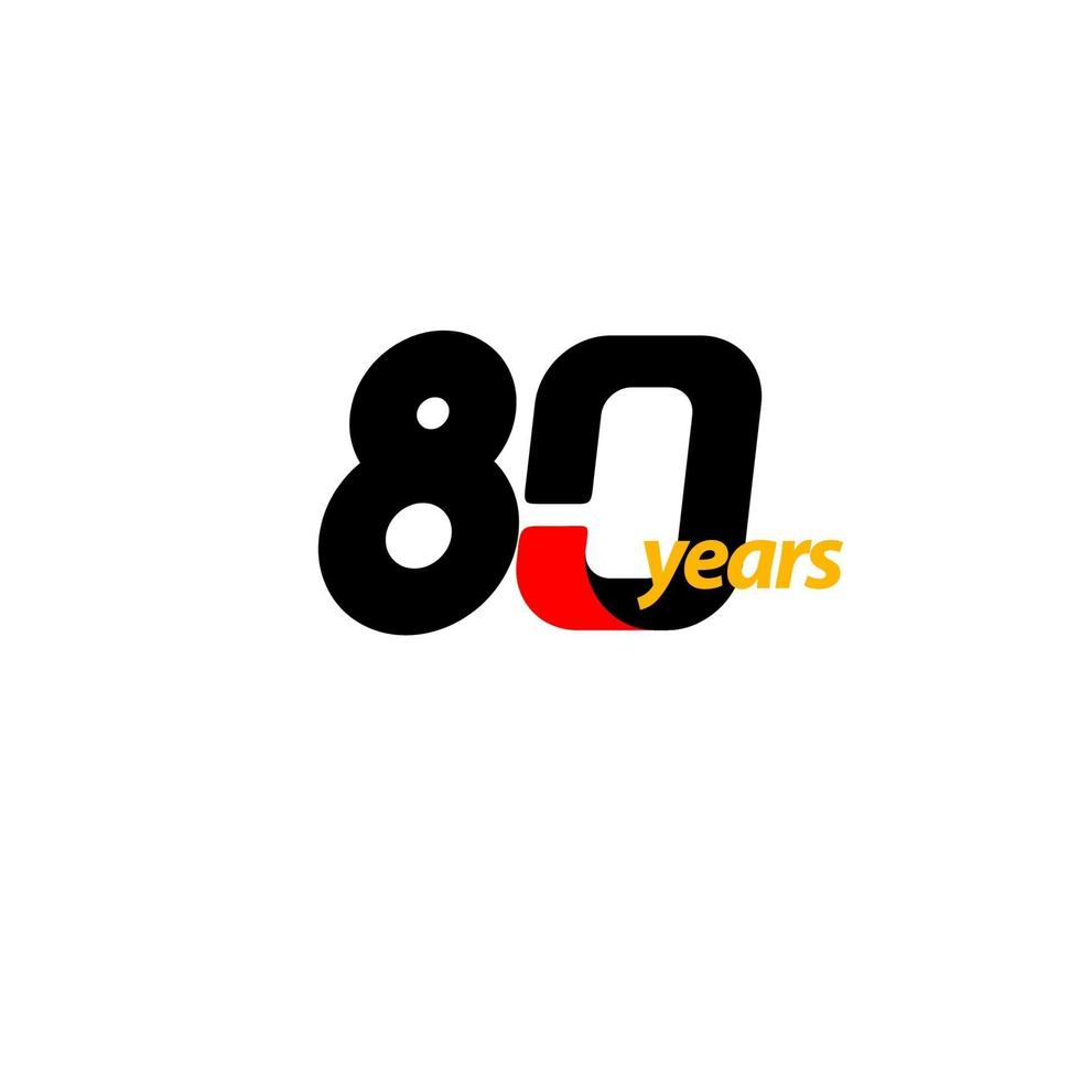 80 Years Anniversary Celebration Vector Template Design Illustration