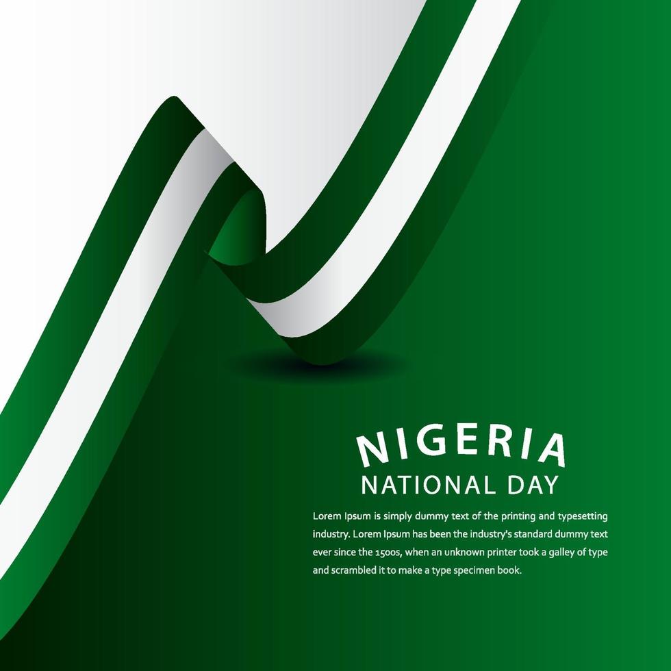 Happy Nigeria National Day Celebration Vector Template Design Illustration