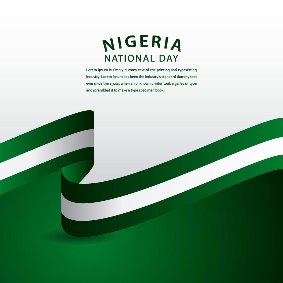 Happy Nigeria National Day Celebration Vector Template Design Illustration