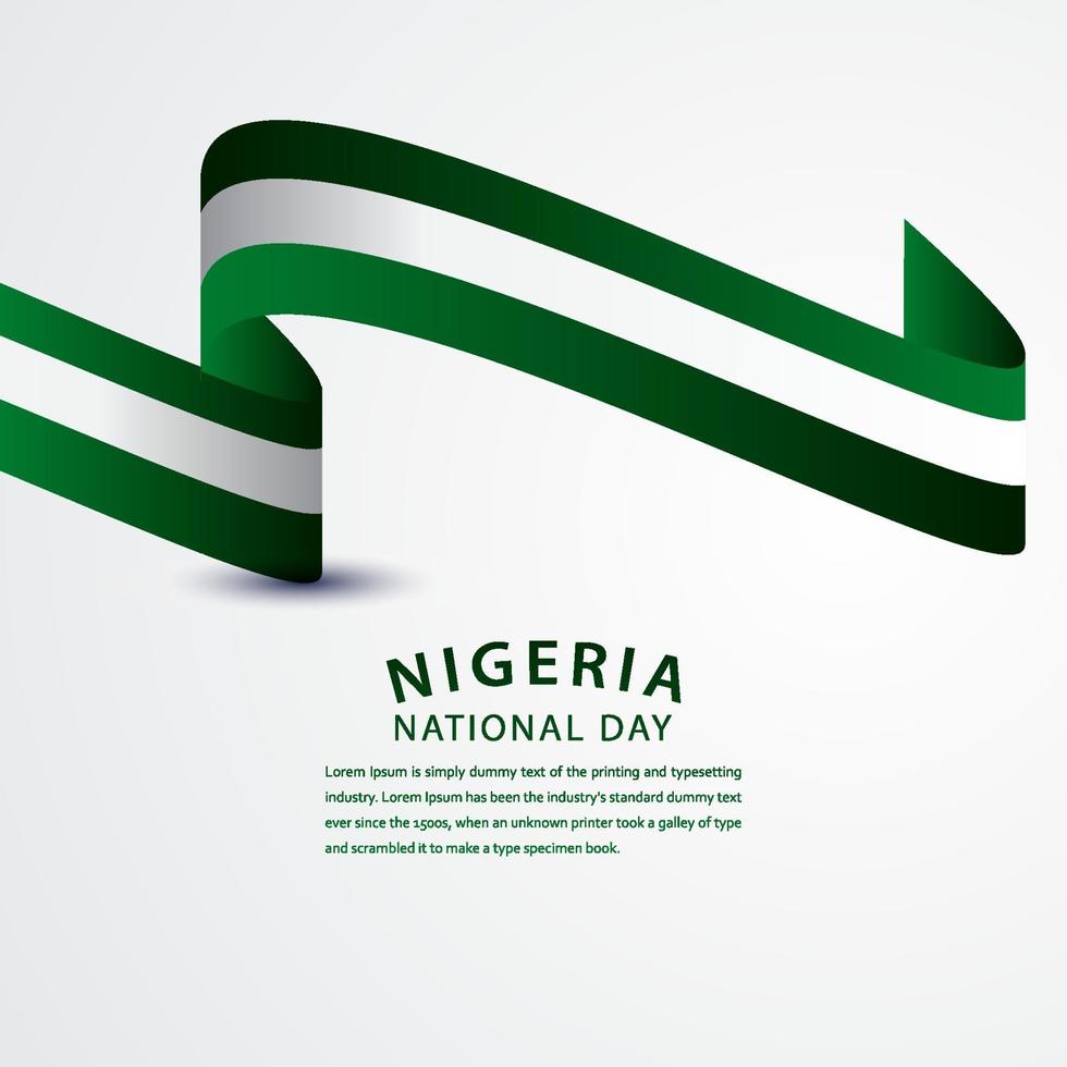 Happy Nigeria National Day Celebration Vector Template Design Illustration