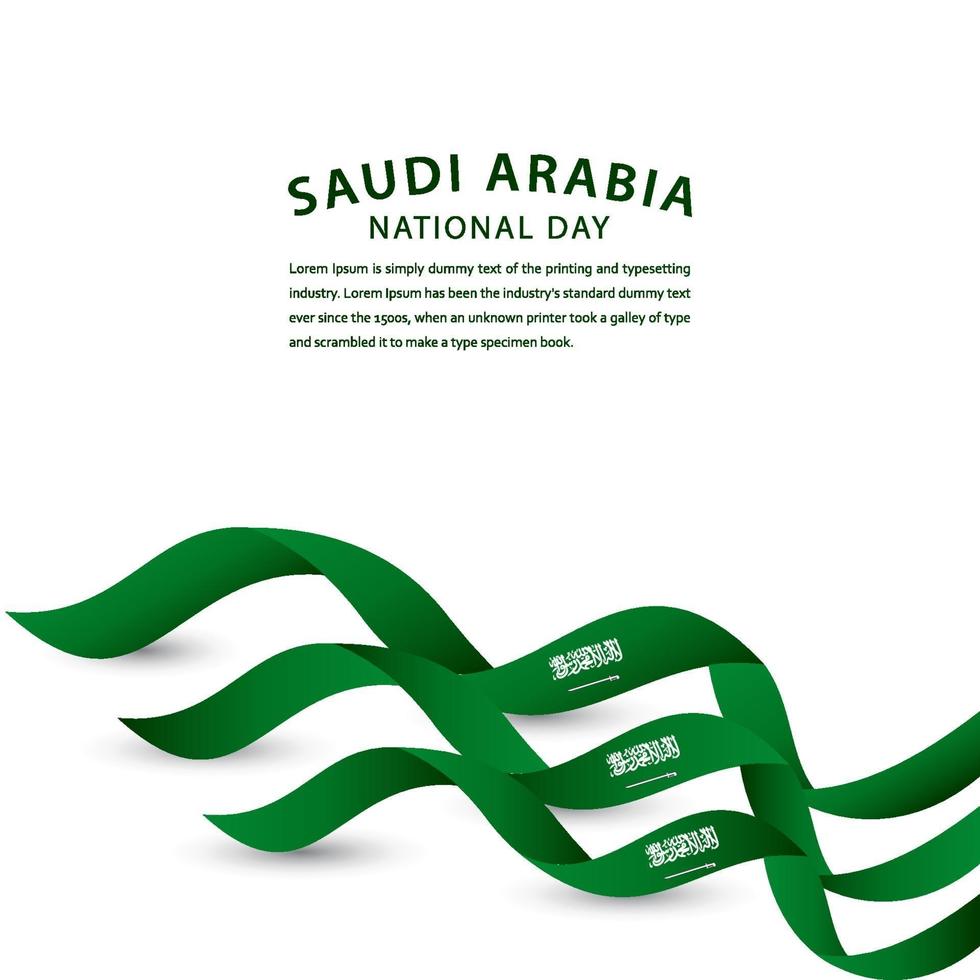 Ilustración de diseño de plantilla de vector de celebración de día nacional de Arabia Saudita feliz