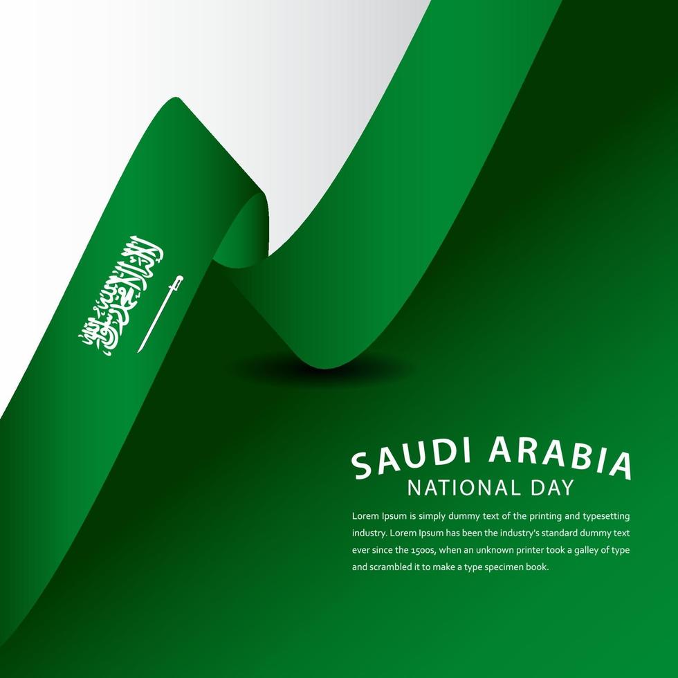 Ilustración de diseño de plantilla de vector de celebración de día nacional de Arabia Saudita feliz