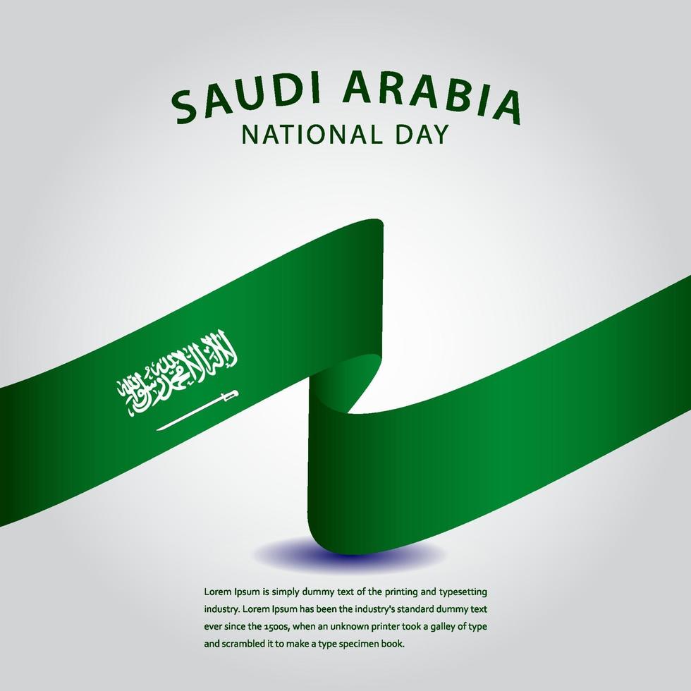 Ilustración de diseño de plantilla de vector de celebración de día nacional de Arabia Saudita feliz