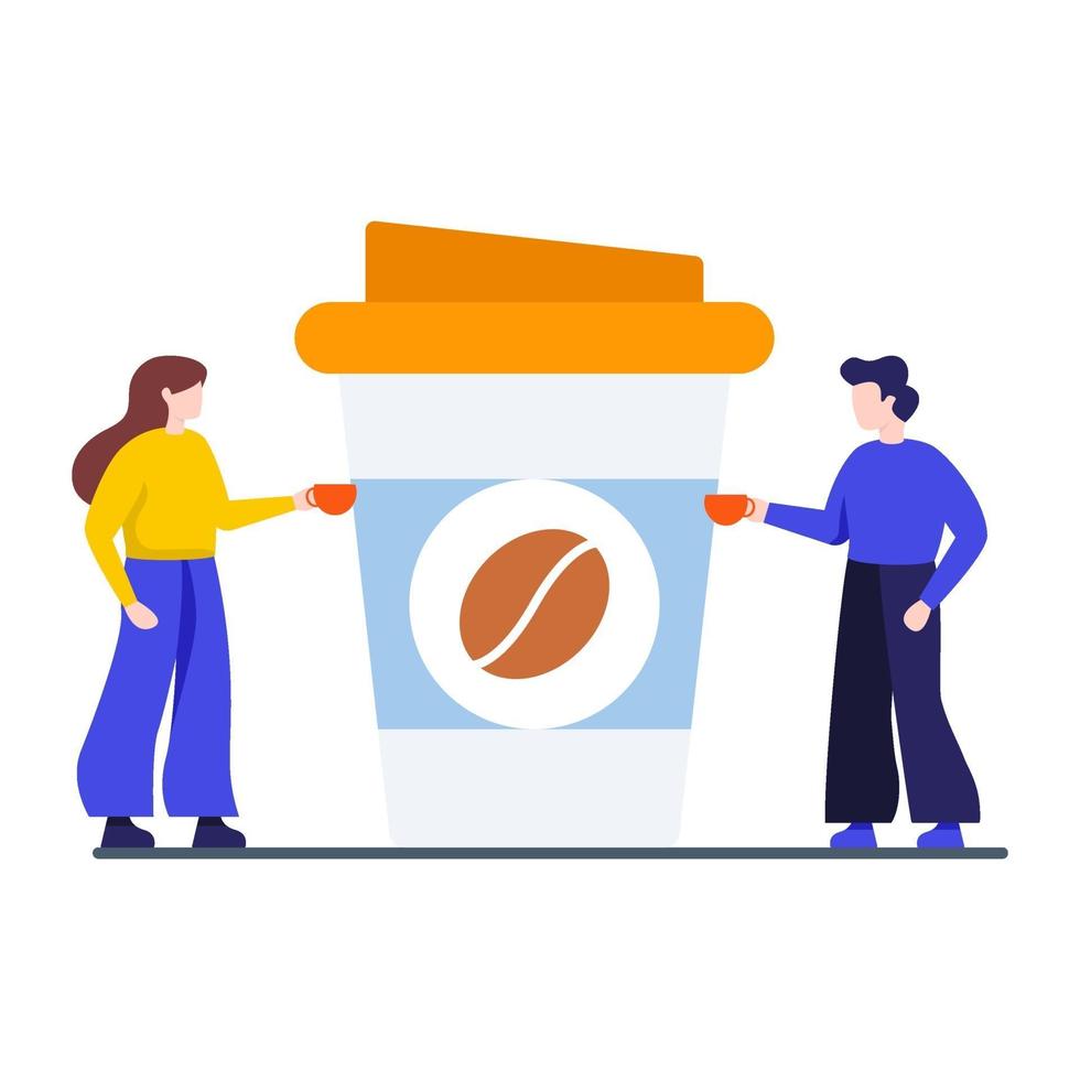 Coffee Breaks at Work Concept vector
