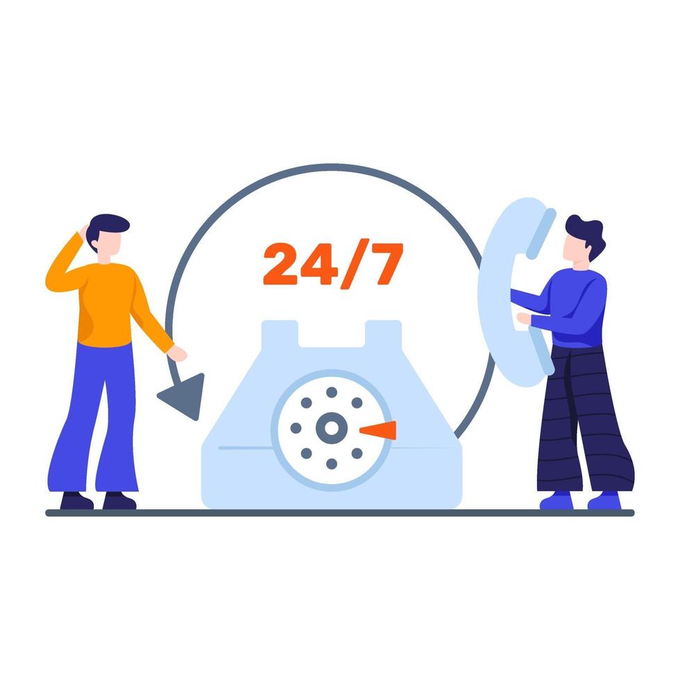 Twenty Four Hours Service Concept vector