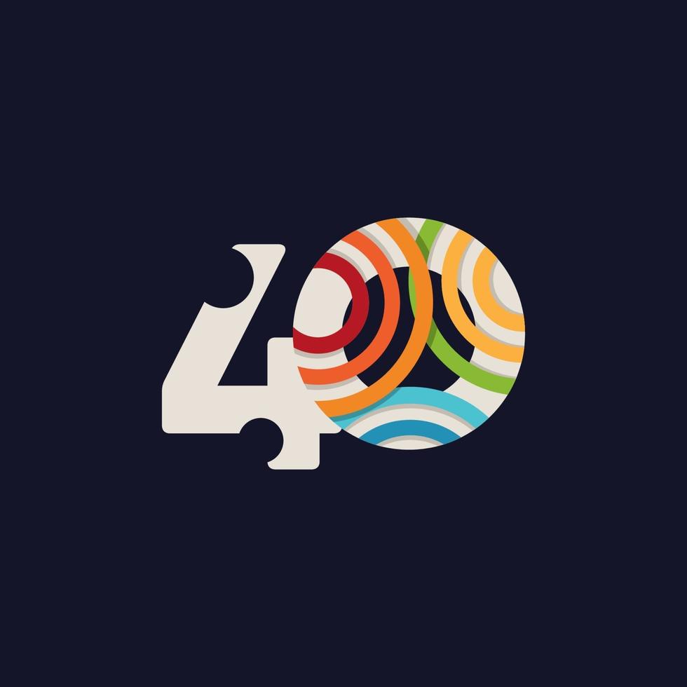 40 Years Anniversary Celebration Vector Template Design Illustration