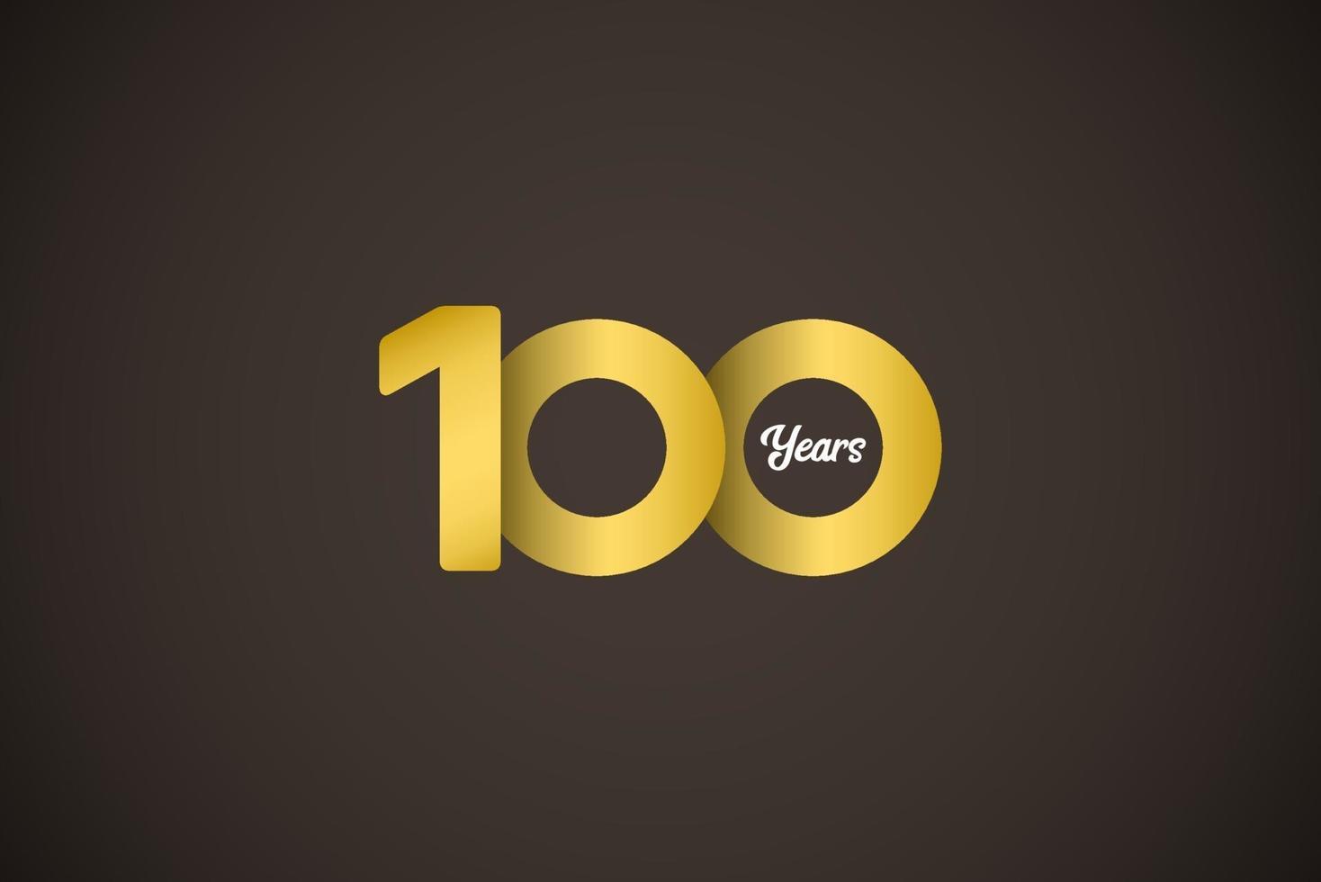 Ilustración de diseño de plantilla de vector de oro de celebración de aniversario de 100 años