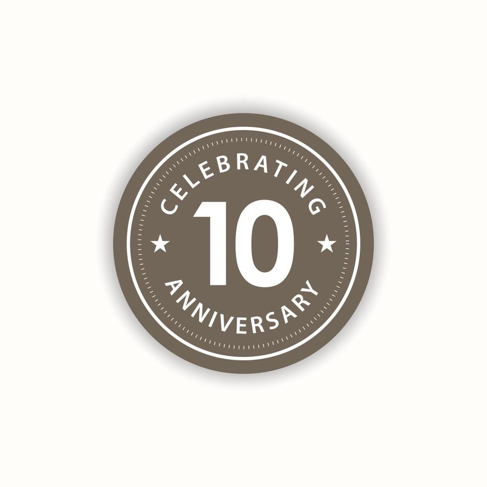 10 Years Anniversary Celebrating Retro Vintage Vector Template Design Illustration