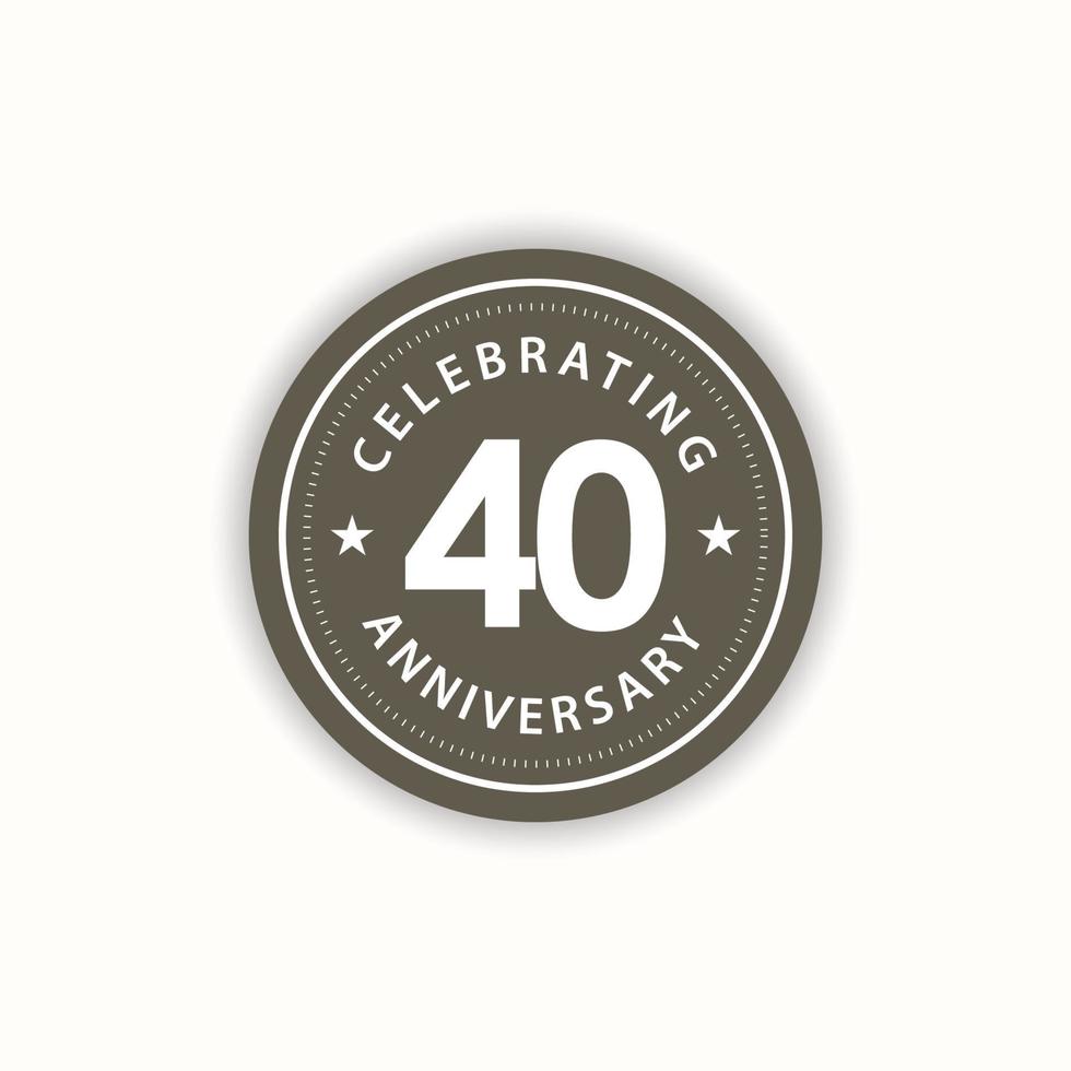 40 Years Anniversary Celebrating Retro Vintage Vector Template Design Illustration