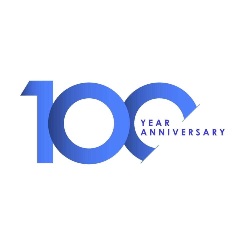 100 Years Anniversary Celebration Blue Gradient Vector Template Design Illustration