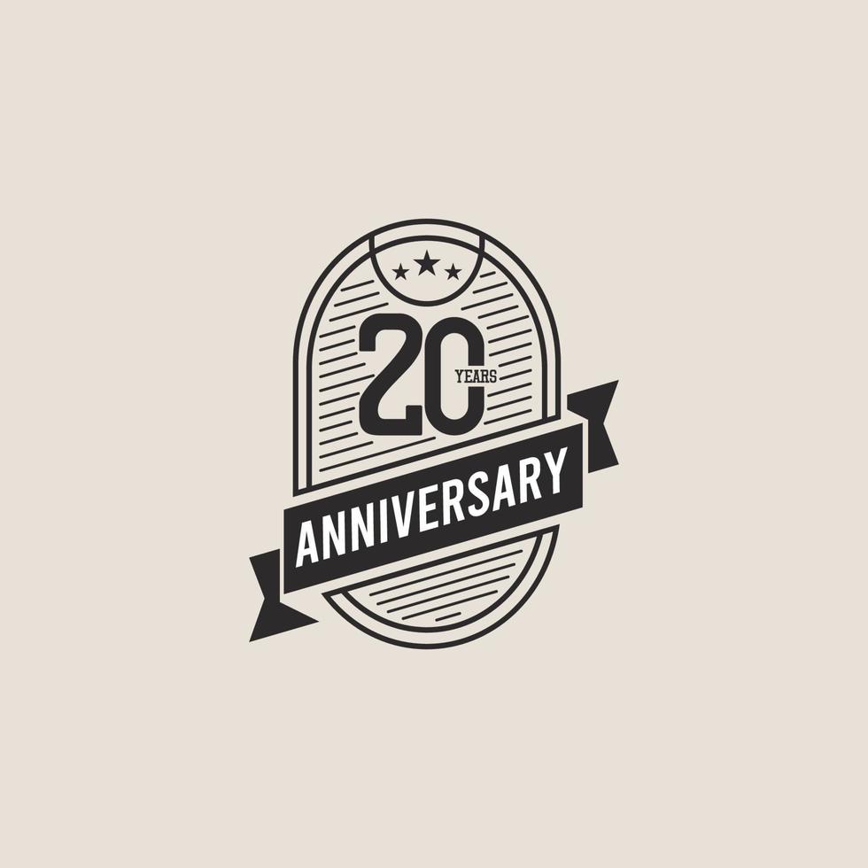 20 Years Anniversary Celebration Vector Template Design Illustration