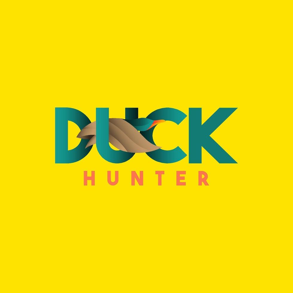 Duck Hunter Logo Icon Vector Template Design Illustration