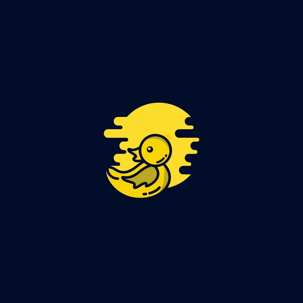 Ilustración de diseño de plantilla de vector de icono de logotipo de pato bebé