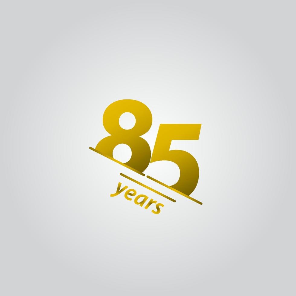 85 Years Anniversary Celebration Gold Line Vector Template Design Illustration