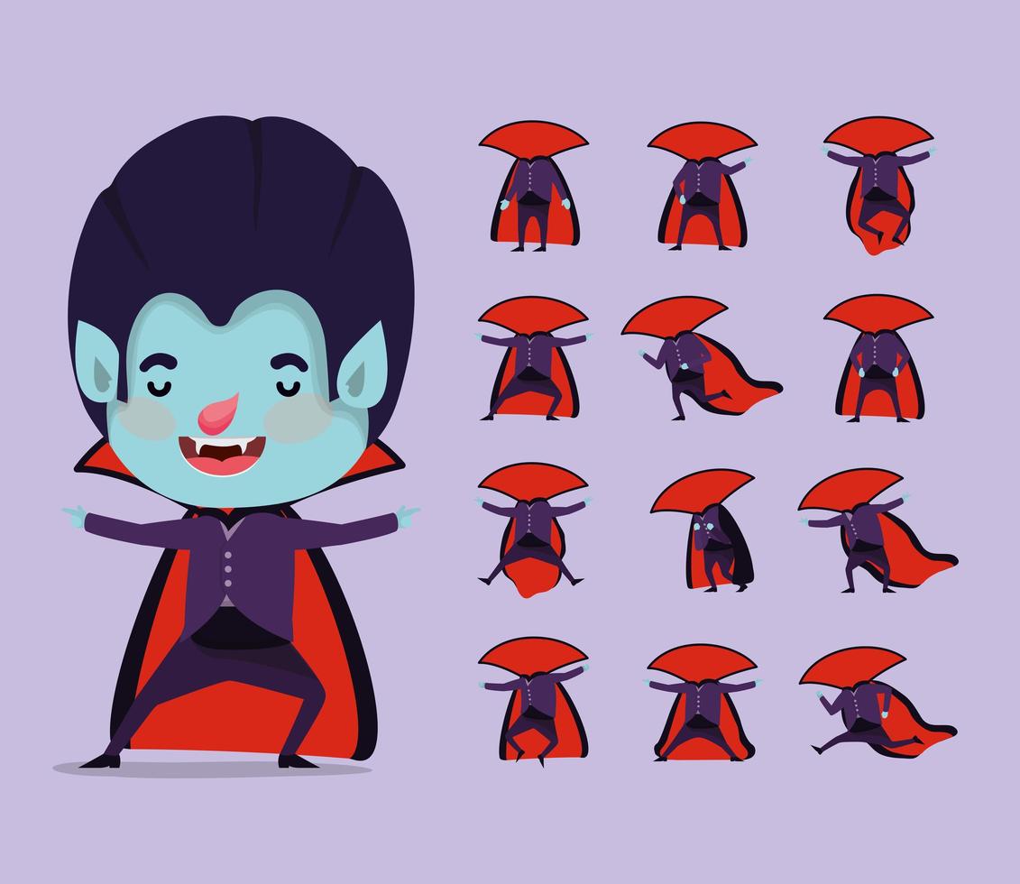 cute little boy in a vampire costume vector