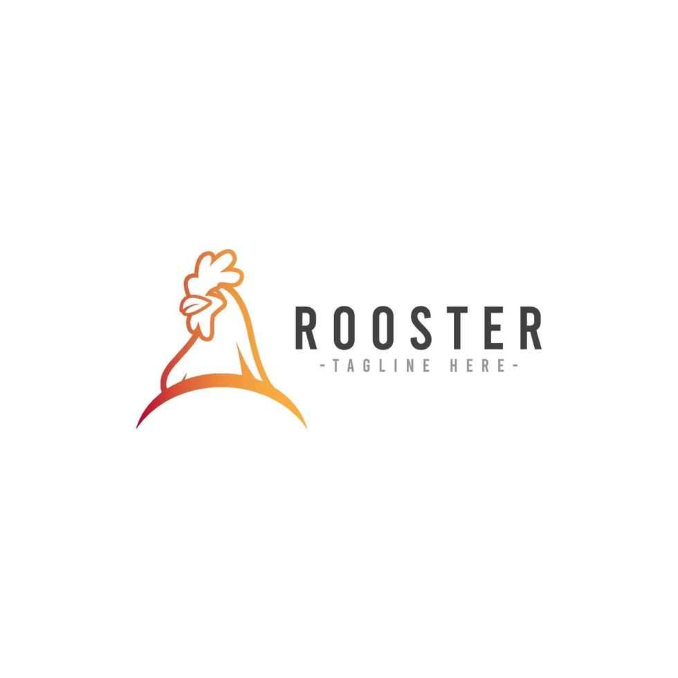 Rooster Logo Icon Flat Vector Template Design Illustration