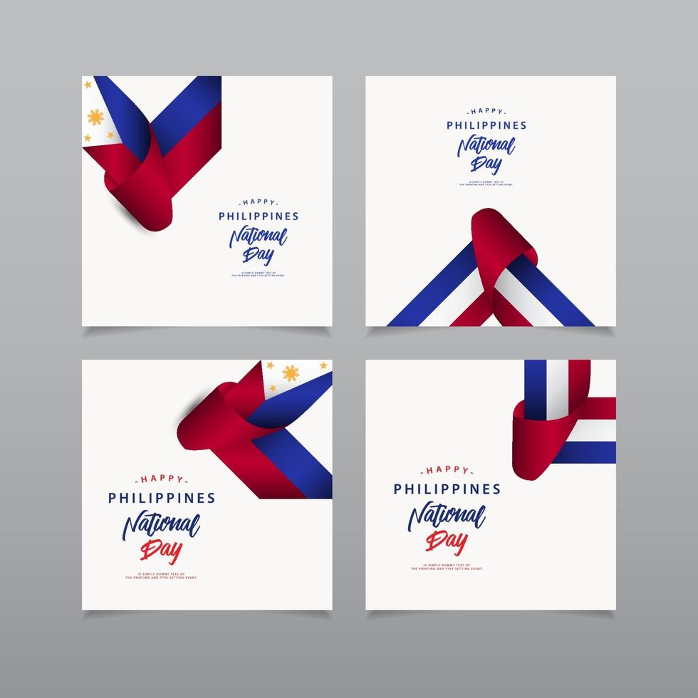 Happy Philippines National Day Celebration Creative Design Vector Template Design Illustration