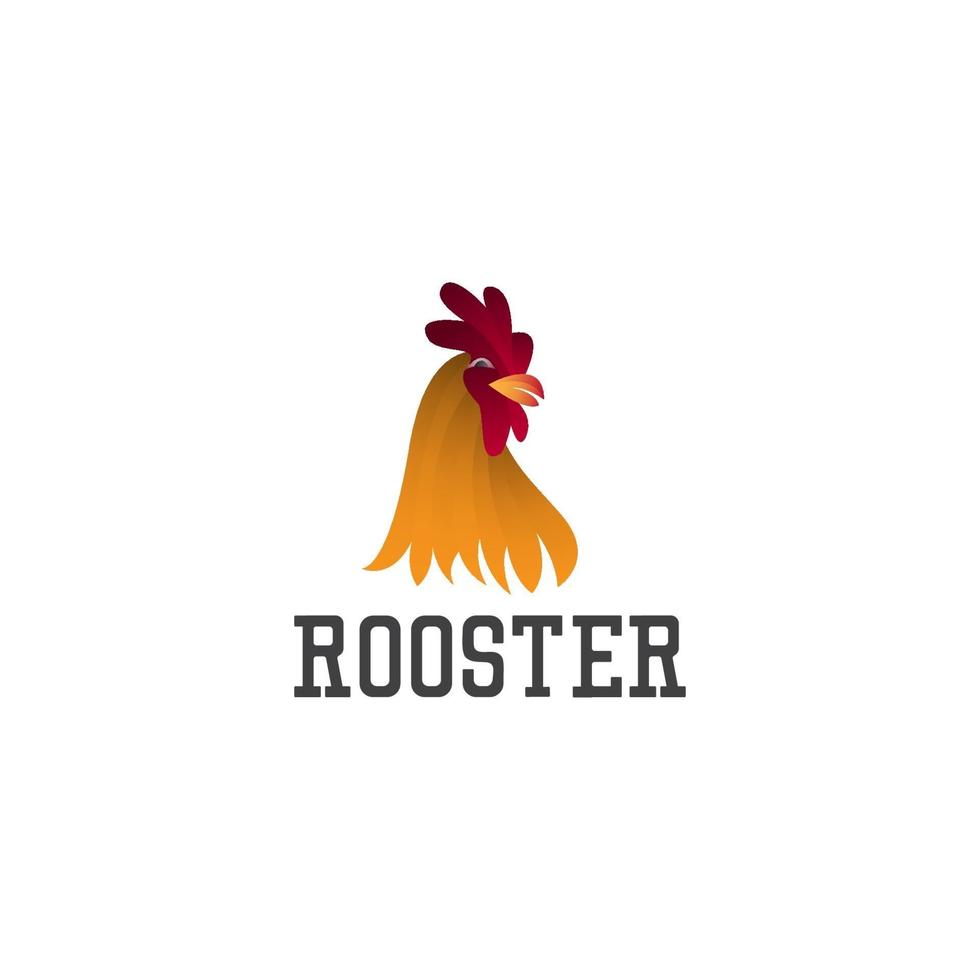 Rooster Logo Icon Flat Vector Template Design Illustration