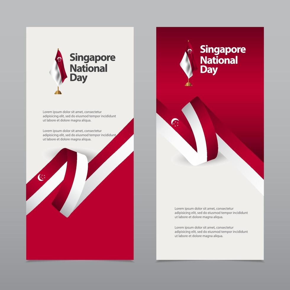 Happy Singapore Independence Day Celebration Creative Market Vector Template Design Illustration