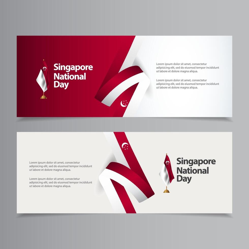 Happy Singapore Independence Day Celebration Creative Market Vector Template Design Illustration