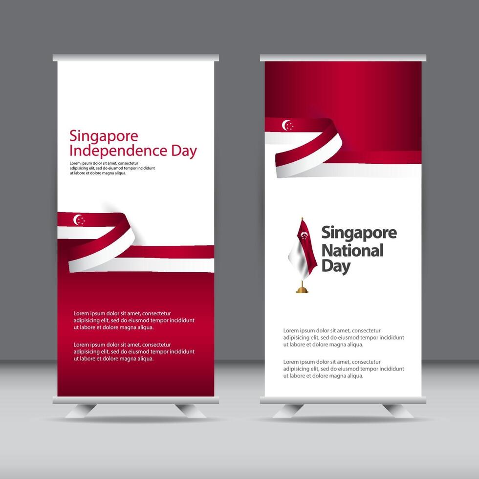 Happy Singapore Independence Day Celebration Creative Market Vector Template Design Illustration