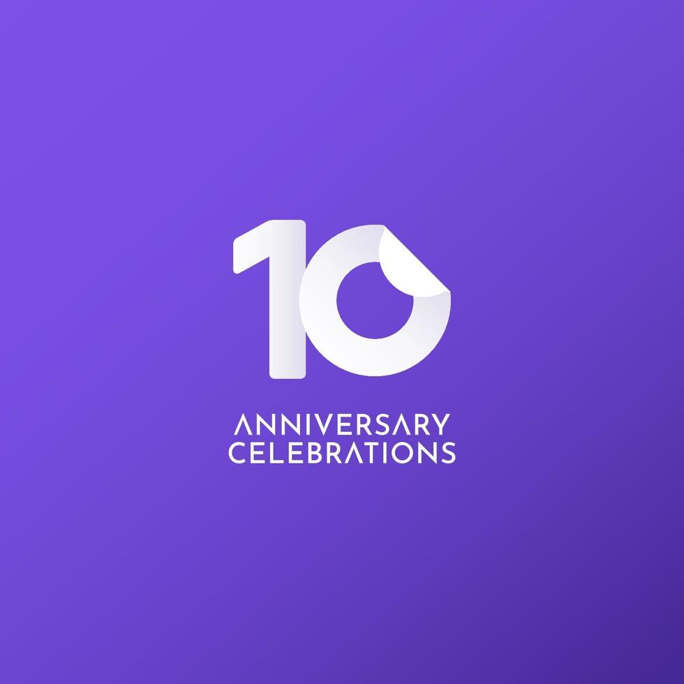 10 Years Anniversary Celebration Vector Logo Icon Template Design Illustration