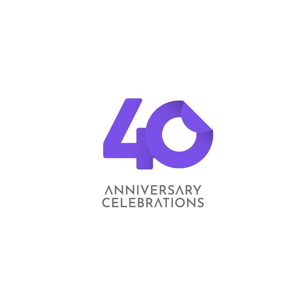 40 Years Anniversary Celebration Vector Logo Icon Template Design Illustration