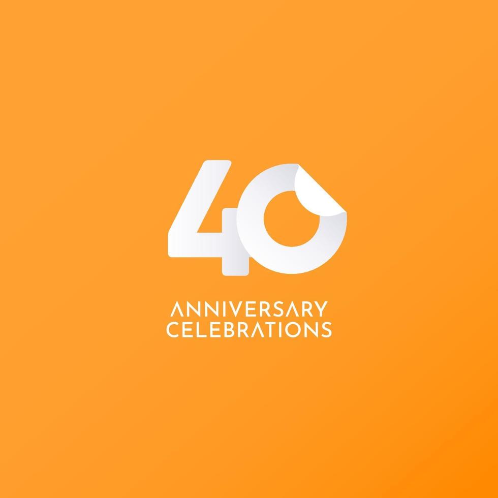 40 años de celebración de aniversario vector logo icono plantilla diseño ilustración