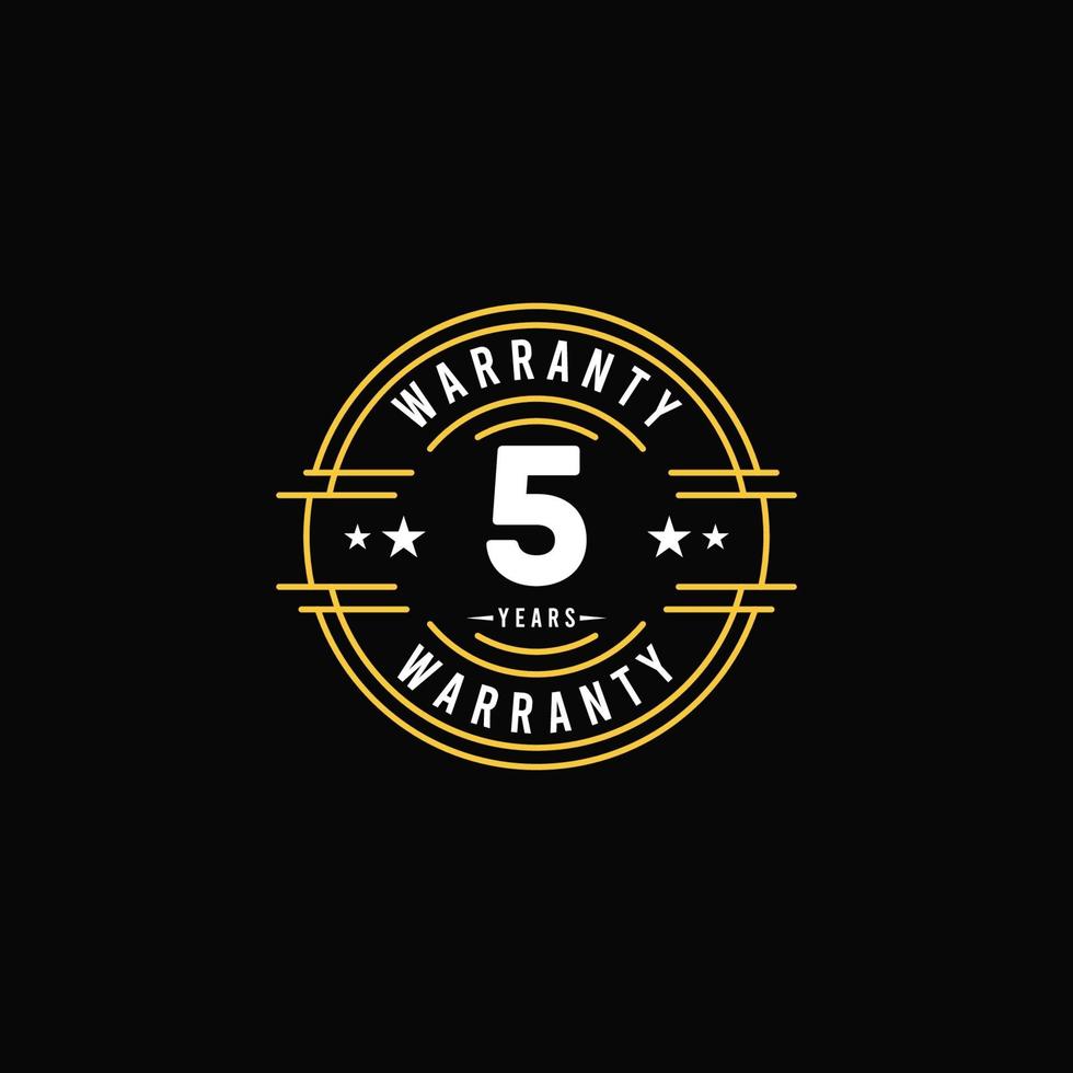5 Year Warranty Logo Icon Vector Template Design Illustration