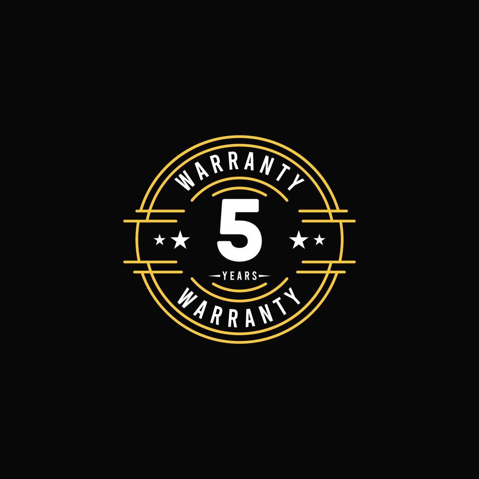 5 Year Warranty Logo Icon Vector Template Design Illustration