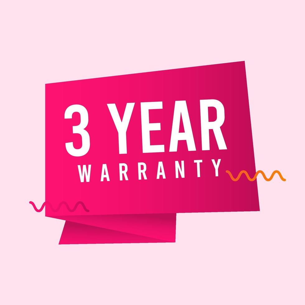 3 Year Warranty Logo Icon Vector Template Design Illustration