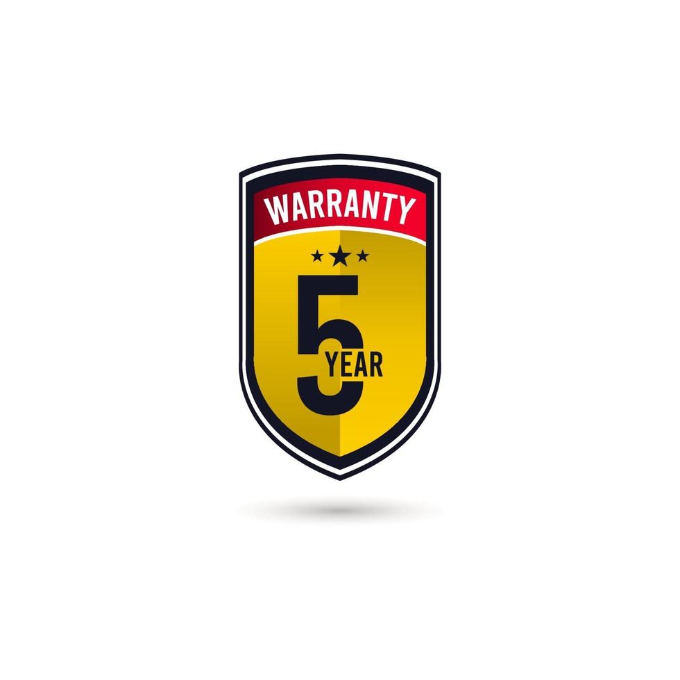 5 Year Warranty Logo Icon Vector Template Design Illustration