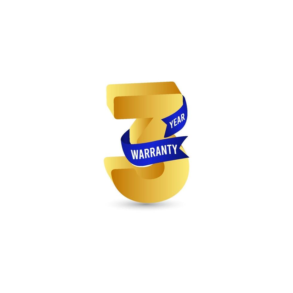 3 Year Warranty Logo Icon Vector Template Design Illustration