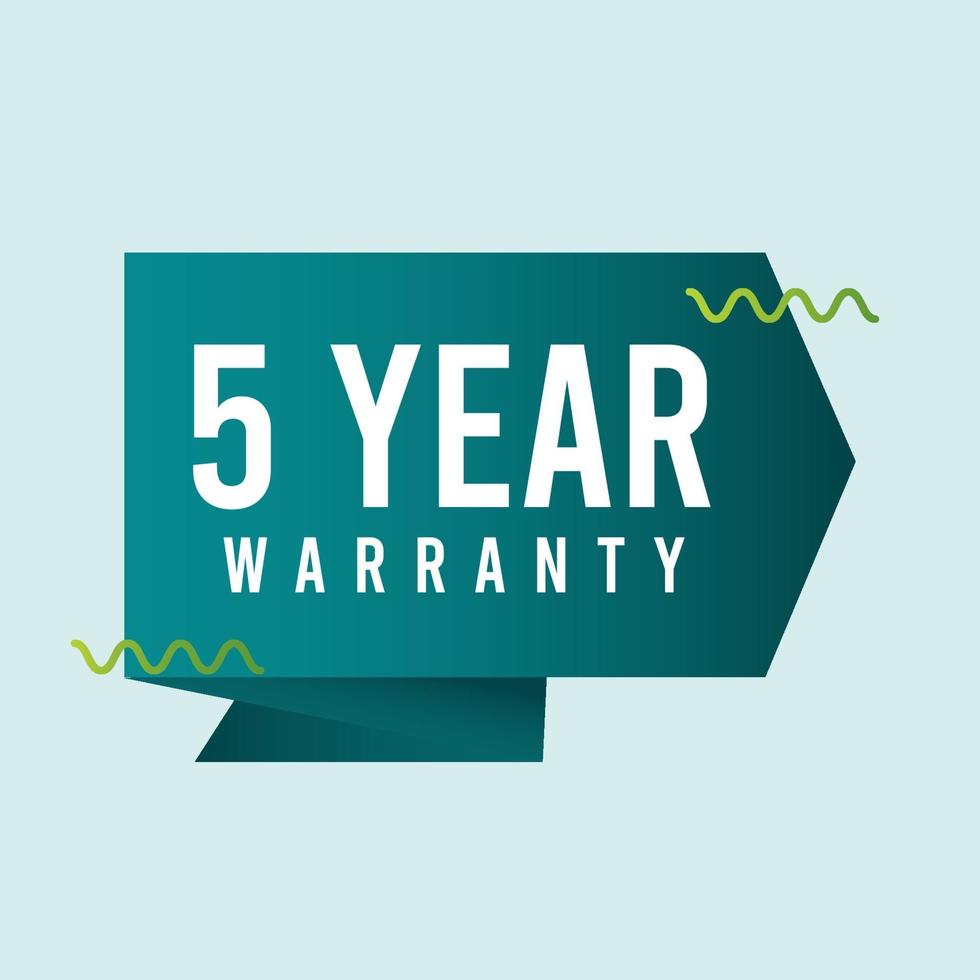 5 Year Warranty Logo Icon Vector Template Design Illustration